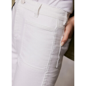 Mint Velvet White Crop Wide Pocket Jeans